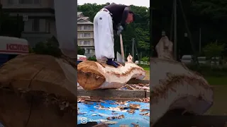 A Japanese master carpenter at work