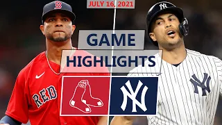 Boston Red Sox vs. New York Yankees Highlights | July 16, 2021 (Rodriguez vs. Montgomery)