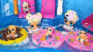 SWAM IN THE RAIN AND FOUND A RAINBOW IN THE POOL🌈 Kids LOL surprise from kindergarten! Cartoon Dolls