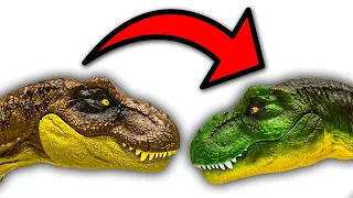 NEW Jurassic World Dino Repaint! Dominion Trex, Atrociraptor, Pyroraptor & More Mattel Dinosaurs