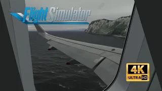 Flight Simulator 2020, stormy landing at gibraltar (Realistic 4k)