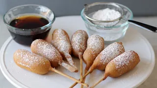 How to Make Breakfast Corn Dogs | Pancake Dogs | Pancakes and Sausage on a Stick