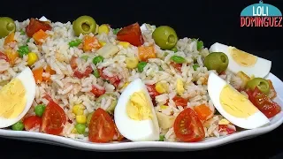 ENSALADA DE ARROZ, FÁCIL, SALUDABLE, ECONÓMICA Y DELICIOSA. Loli Domínguez - Recetas paso a paso