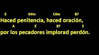 CANTOS PARA MISA - EL 13 DE MAYO - LETRA Y ACORDES - CANTO A LA VIRGEN DE FATIMA - EL TRECE