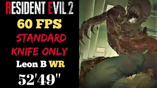 [Previous WR] Resident Evil 2 Knife Only Leon B (60 FPS) Speedrun 52'49"