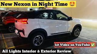 इतनी Powerful Lights 🤯 2023 Nexon Facelift Special Night Review 🔥