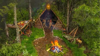 10 Days  Rainforest Survival: Building Shelter, Open Fire Cooking | Wild Adventure Series, Part 2