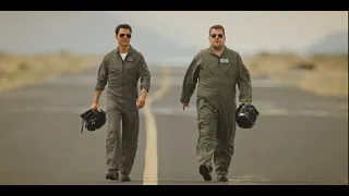 Tom Cruise and James Corden in Top Gun Fighter Jet L 39