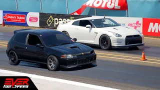 Nissan GTR 🆚 Civic TURBO 🆚 Lancer EVO 🆚 RS3 🆚 BMW 335i 🔥 DRAG RACES 🔥10 seg piques Barranquilla 2022