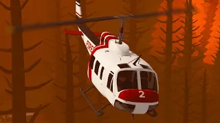 Fighting forest fires with HELICOPTERS - Roblox Firestorm