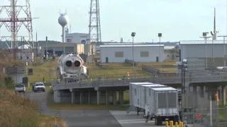 Antares Rolls Out to Wallops Launch Pad