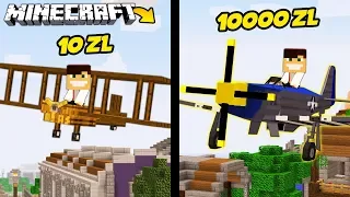 SAMOLOT ZA 10 ZŁ VS SAMOLOT ZA 10000 ZŁ W MINECRAFT! || MINECRAFT PRESTIŻ