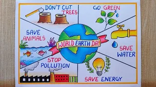 Earth Day drawing| World Earth Day Poster drawing| Save earth drawing| Save Environment Poster