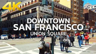 SAN FRANCISCO - Walking Downtown San Francisco, Union Square, California, USA, Travel - 4K UHD