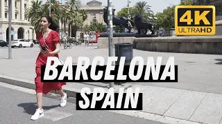 Barcelona - Catalonia - Spain I 4K I Summer Walking Tour ☀️