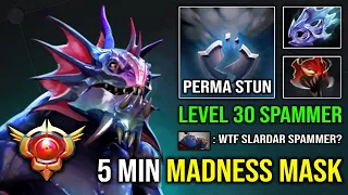 5 MIN MADNESS MASK Level 30 Slardar Spammer 100% Perma Bash Stun Nonstop Godlike Dota 2