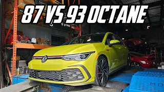 DOES A MK8 VW GTI MAKE MORE POWER ON 93 OCTANE FUEL?!?!