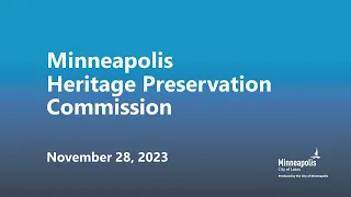 November 28, 2023 Heritage Preservation Commission