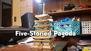 Five-storied Pagoda 3D Wooden Puzzle (Unboxing and Build)