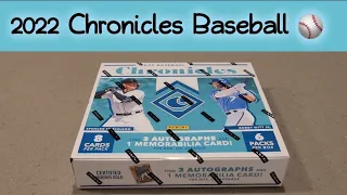 **First Look** 2022 Chronicles Baseball Hobby Box! 3 autos & 1 Memorabilia card! Pulled A Nasty RPA🔥