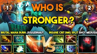 WHO IS STRONGER? | Brutal Mana Burn Watson Juggernaut Versus Insane Crit Dmg Split Shot Medusa DotA2