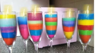 Rainbow candle from crayons/Recycled colourful candles Pinterst trial