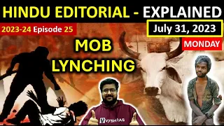 HINDU EDITORIAL DAILY | July 31 | MONDAY | Hindu news paper analysis daily | Vysh IAS Hindu news