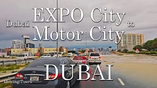 4K Expo City to Dubai Motor City Drive During Floods & Heavy Rain Storm