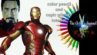 Marvel infinity wars iron man copic marker prismacolor  - The Artist's Channel