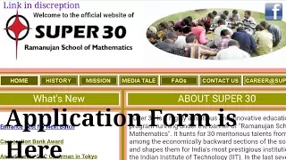 Super30 admission form || Eligibility,Criteria of Super 30 || How to get Admission in Super 30