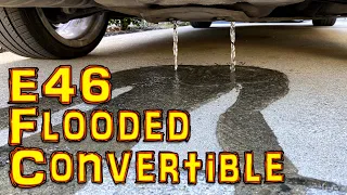 Flooded BMW E46 convertible leak fix 325ci - water in trunk and battery box - drains cleared.