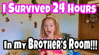 I Survived My Brother's Room 24 Hour Challenge!