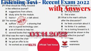 IELTS Listening Actual Test 2022 with Answers | 03.11.2022