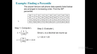 Find The Percentile Value of a Data Set