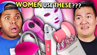 Guys Guess How To Use Bizarre Female Beauty Products! Part 2 | React