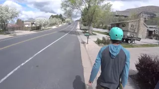 Guy with no helmet eats shit and cracks his head open.