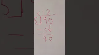 90 divide by 5 using long division method