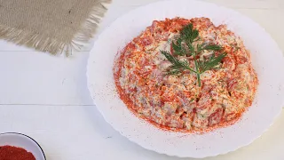 Очень вкусный и необычный  салат Красное море. Delicious and unusual Red Sea salad.