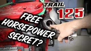 Can we unlock horsepower from a stock 2021 Honda Trail 125 by removing the spark arrestor?