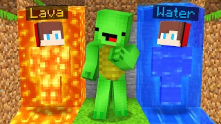 JJ Pranked Mikey as LAVA and WATER in Minecraft - Maizen