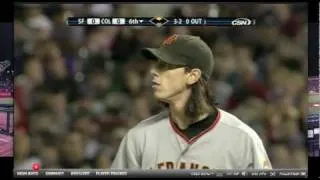 Tim Lincecum not happy with a COL ball - 9/24/2010