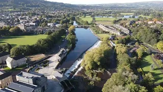 River Wharfe in Otley, West Yorkshire on a beautiful day