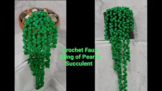 How to crochet Faux String of Pearl's  Succulent