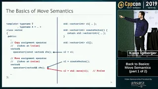 Back to Basics: Move Semantics (part 1 of 2) -  Klaus Iglberger - CppCon 2019