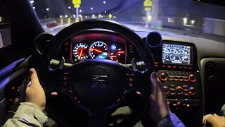 800HP Nissan GT-R HKS Exhaust  | POV Night Drive