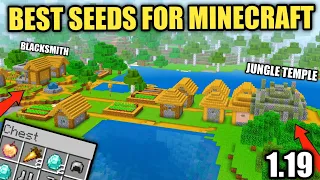 BEST VILLAGE SEEDS FOR MINECRAFT POCKET EDITION 1.19 || MINECRAFT BEDROCK SEEDS (Hindi)