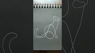 Draw Cute Cat One Line art | Easy drawing idea #shorts #shortvideo #foryou #subscribe #artist