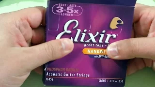 Elixir 16052 / СТРУНЫ для АКУСТИЧЕСКОЙ гитары ► Посылка из Китая / AliExpress