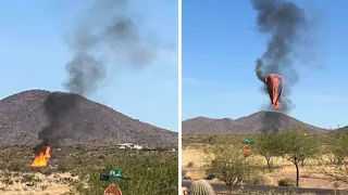 VIDEO: Hot air balloon catches fire in north Valley