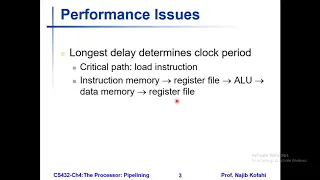 MIPS Pipelined Datapath and Control Lecture 1, an overview, Monday 10-8-2020